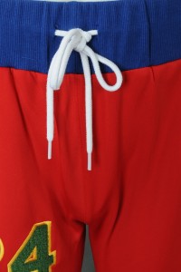 U374 Manufacturing pedicure sports trousers Customized contrast waistband Polar fleece embroidery patch silver zipper trousers Sweatpants center detail view-5